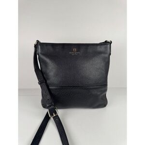 Kate Spade Southport Avenue Cora Adjustable Crossbody Bag Black‎ Pebbled Leather